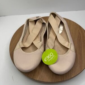 Easy E360 Ballet Flats Leather Elastic Strap Comfort Walking Shoes Size 7M